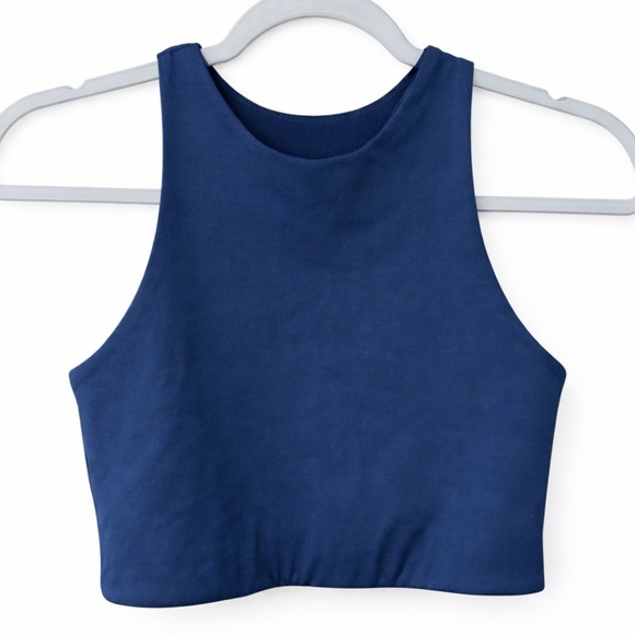 girlfriend collective Other - Girlfriend Collective Sports Bra Navy Blue High Neck